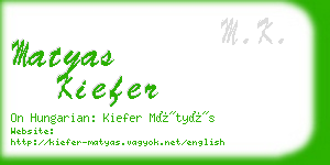 matyas kiefer business card